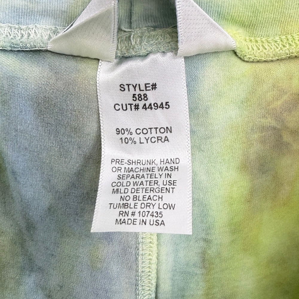 HARD TAIL Tie Dye Cropped Leggings Womens Small Fold Over Waist Yoga Pants Y2K - Picture 11 of 12